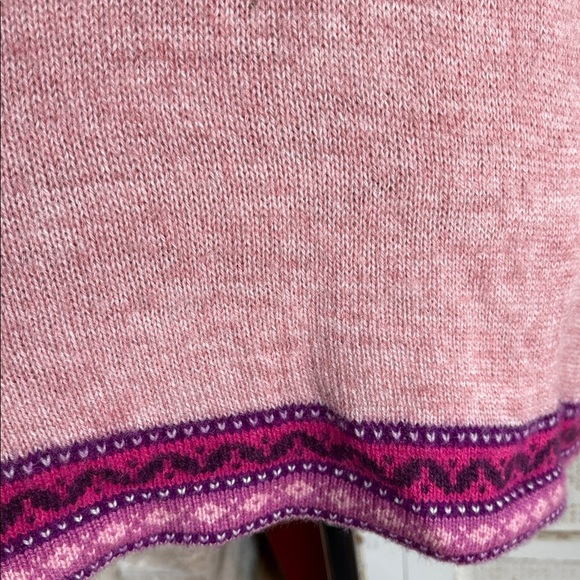 Alpaca Connections Peru alpaca blend purple pink crew neck long sleeve sweater - Picture 6 of 16